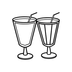 Classic Cocktail Glassware Collection Vector Illustration