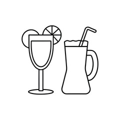 Classic Cocktail Glassware Collection Vector Illustration