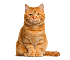 Obraz premium Charming Ginger Tabby Cat Portrait with Striking Yellow Eyes isolated on a transparent background