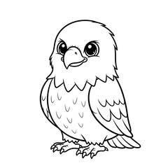 Cute eagle for colouring