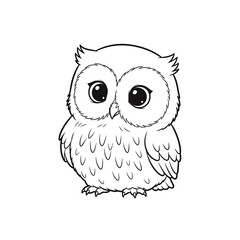 Cute owl for colouring