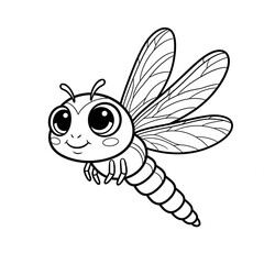 Cute dragonfly for colouring
