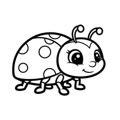 Cute lady bug for colouring