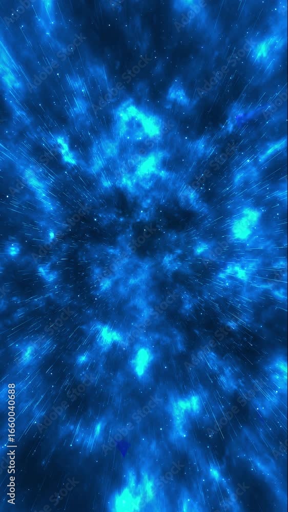 Wall mural intergalactic travel glowing clusters stars galaxies reaches universe. animated space background. an