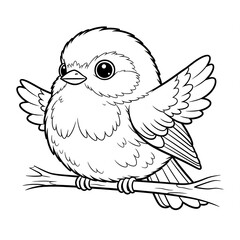 Cute bird for colouring