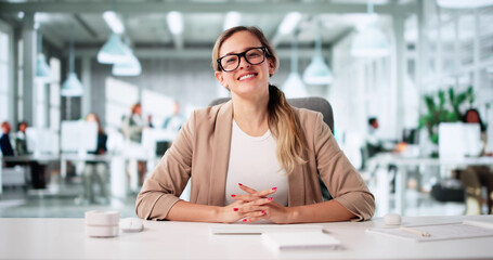 Woman In Virtual Conference: Online Interview