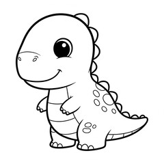 Cute dino for colouring