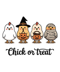 Obraz premium Cute Chicken Halloween SVG