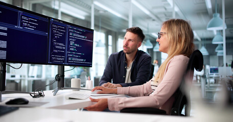 Two Software Developers Collaborating