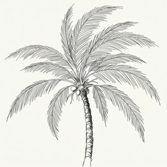 Monochrome Stippled Palm Tree Illustration
