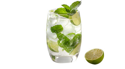 Frohito in Stemless Wine Glass with Green Grapes, Mint, and Lime