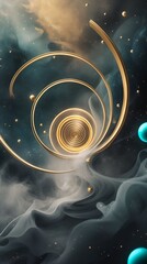 Cosmic Jazz Wallpaper, Abstract Space with Digital Flow and Mist