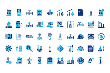 Petrol Industry Line Icons
