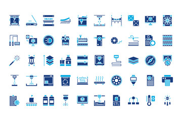 Additive Maufacturing Line Icons