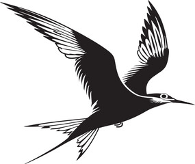 Chinese Crested tern silhouette vector style with white background .