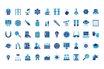Obraz premium Research and Science Line Icons