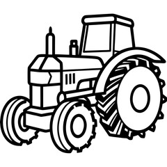 Diesel Cultivator Outline Illustration