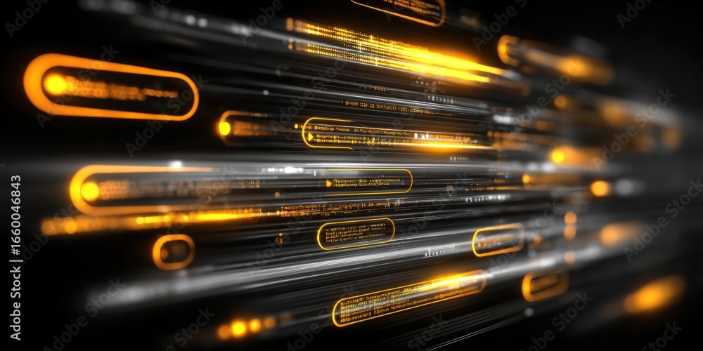 Poster abstract technology background with glowing lines and data flow for digital innovation concepts