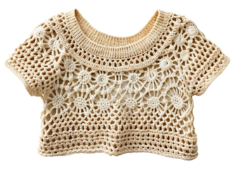 Open-weave crochet top isolated on white background