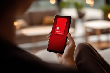 Person using mobile payment app for online banking, financial transactions and money management