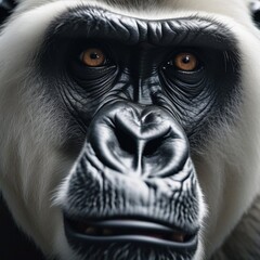 white gorilla portrait