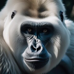 white gorilla portrait