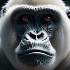 white gorilla portrait
