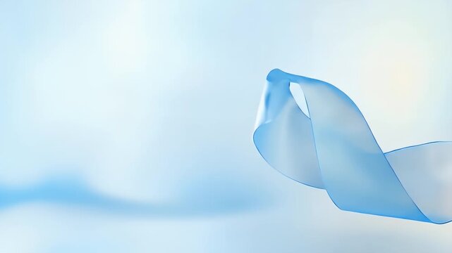 Abstract Blue Ribbon Gently Flowing with Soft Gradients Clean and Modern Design with Simple Elegant Style Artwork and Minimalist Concept