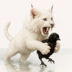 Fototapeta premium Saber tooth lion tiger catlike cub