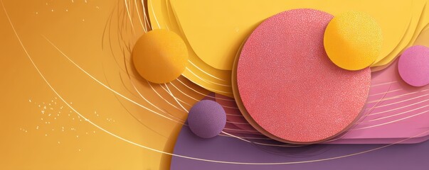 Abstract geometric artwork with vibrant colors and elegant curved patterns