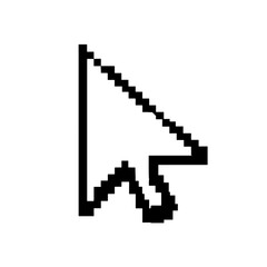 Pixelated mouse cursor icon vector illustration for web design and user interface projects design element