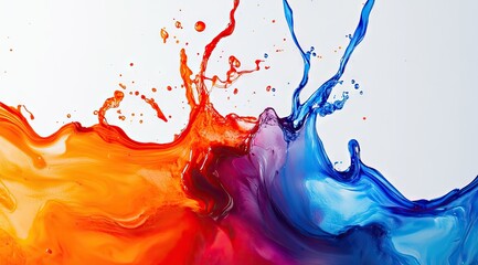 Vibrant splashes of colorful liquids