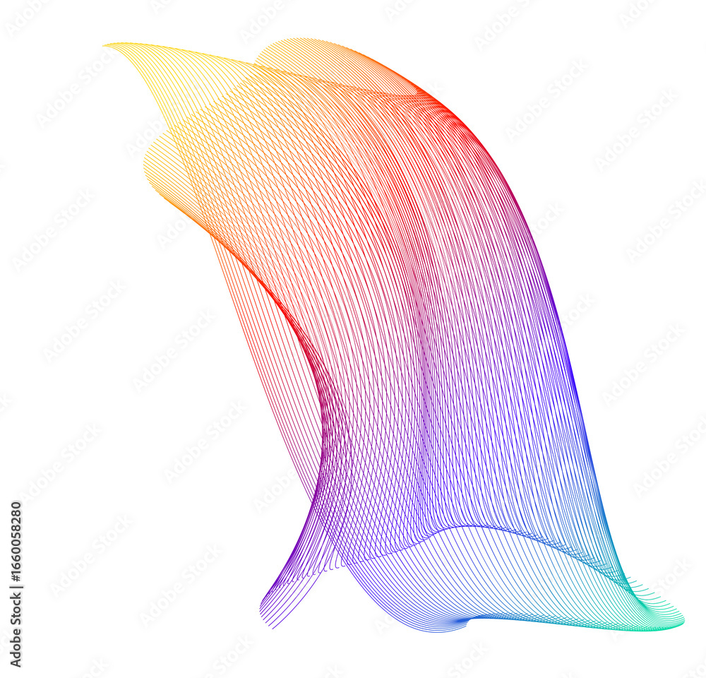 Poster design elements. wave glittering dotted lines. abstract glow wavy stripe on white background isolate