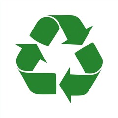 Obraz premium A bold green recycling symbol representing sustainability and eco-friendly practices, ideal for promoting environmental awareness.