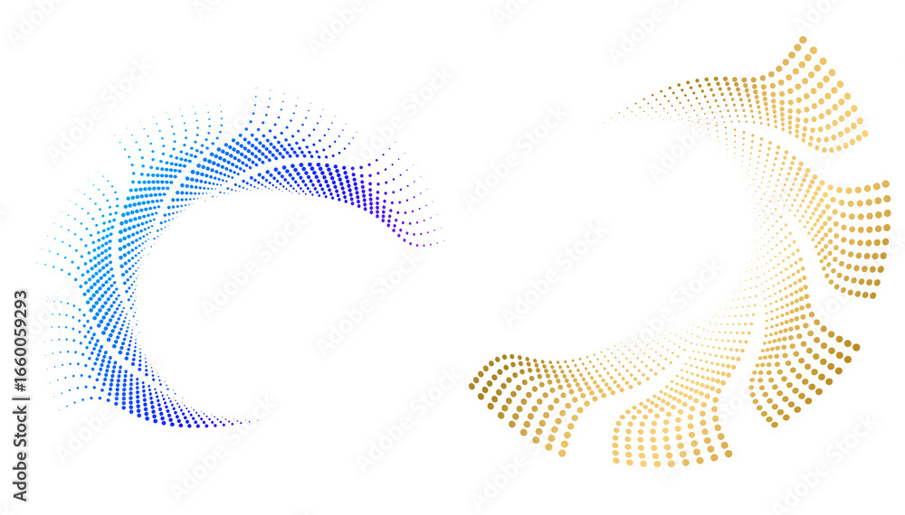 Poster design elements. wave of many purple lines circle ring with dots. abstract vertical wavy stripes on 