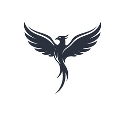 Fototapeta premium Dark gray phoenix silhouette design