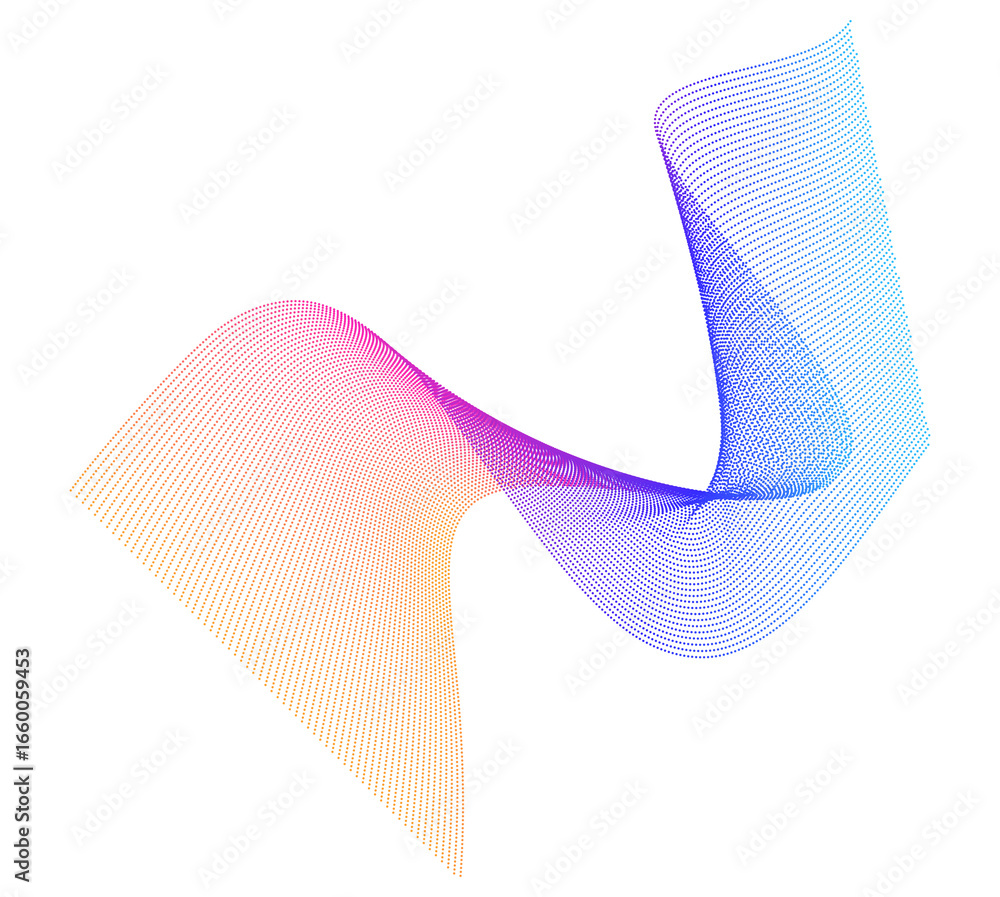 Poster design elements. wave of many purple dotted lines. abstract wavy stripes on white background isolate
