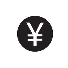 Obraz premium Japanese Yen Currency Symbol - ¥ - Isolated on Black Circle Background