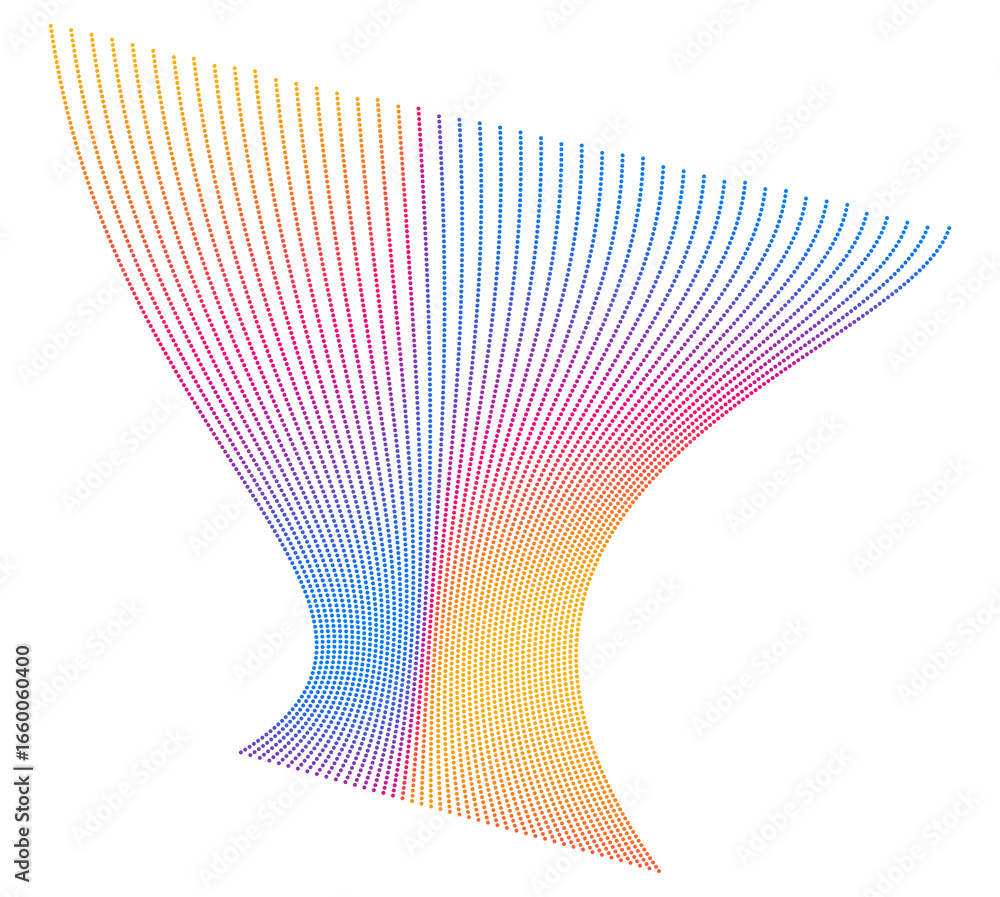 Poster design elements. wave of many purple dotted lines. abstract wavy stripes on white background isolate