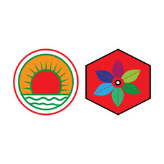 set of colorful abstract symbols