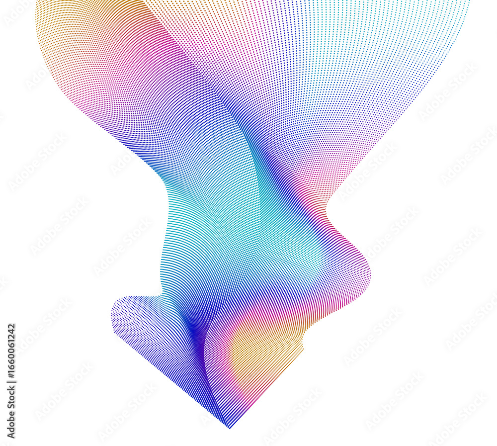 Poster design elements. wave of many purple dotted lines. abstract wavy stripes on white background isolate