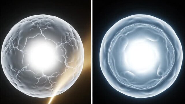 Split-screen visualization of cell rejuvenation by gene therapy