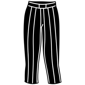 Peg-Leg Pants Illustration on White