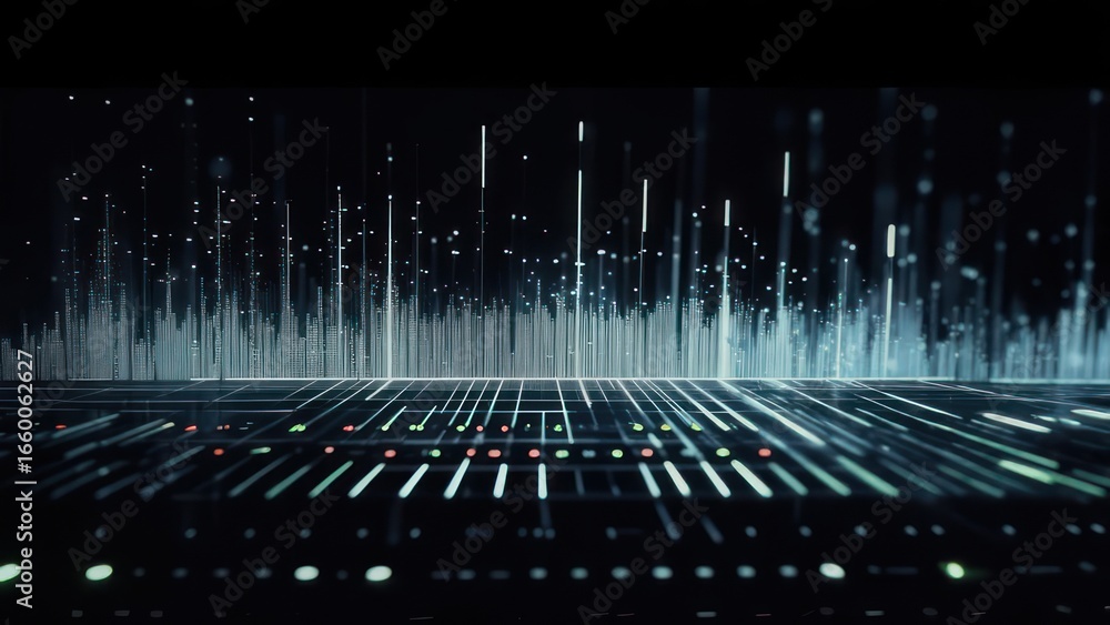 Poster abstract digital data visualization