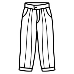 Peg-Leg Pants Illustration on White