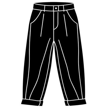 Peg-Leg Pants Illustration on White