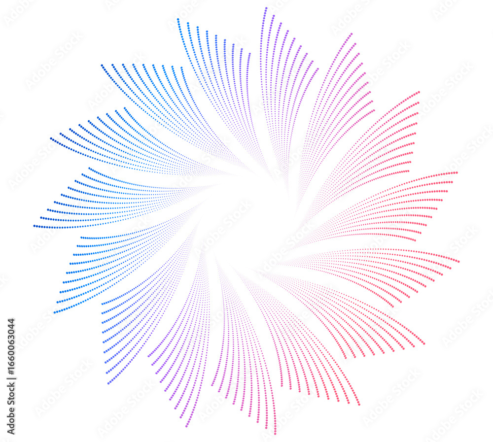 Poster design elements. wave of many purple lines circle ring with dots. abstract vertical wavy stripes on 