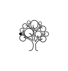 Fototapeta premium Stylized black and white tree graphic design