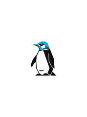 Fototapeta premium Stylized penguin illustration dark background
