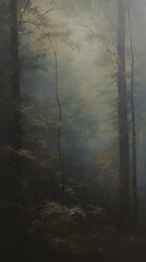 Naklejka premium Acrylic paint of woodland outdoors nature forest.